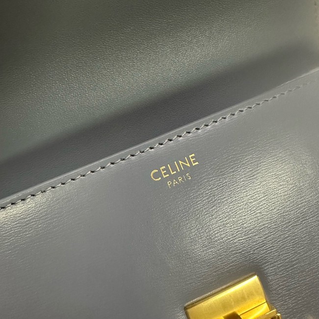 Celine CHAIN SHOULDER BAG TRIOMPHE IN SHINY CALFSKIN 197992 gray