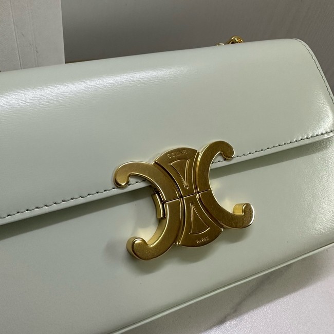 Celine CHAIN SHOULDER BAG TRIOMPHE IN SHINY CALFSKIN 197992 light green