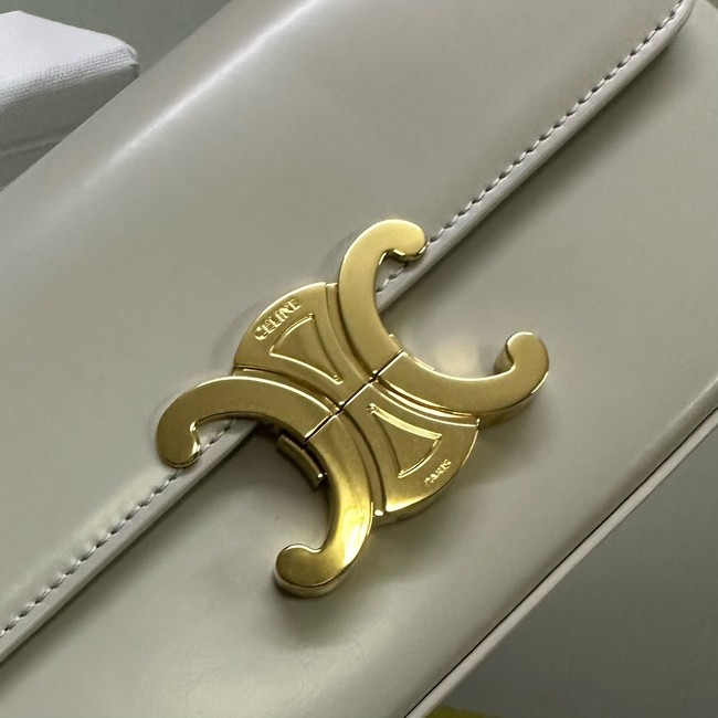 Celine CHAIN SHOULDER BAG TRIOMPHE IN SHINY CALFSKIN 197992 white