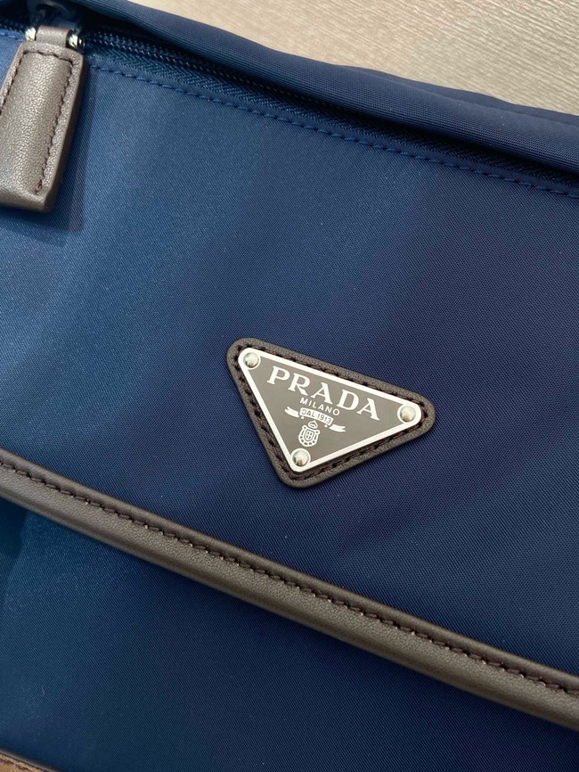 Prada Medium Re-Nylon and suede shoulder bag 2VD066 blue