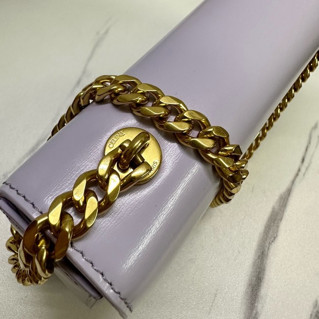 Celine CHAIN SHOULDER BAG TRIOMPHE IN SHINY CALFSKIN 197992 LIGHT LILAC