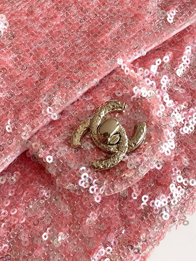 Chanel Fringed Sequins Flap Bag AS4561 pink