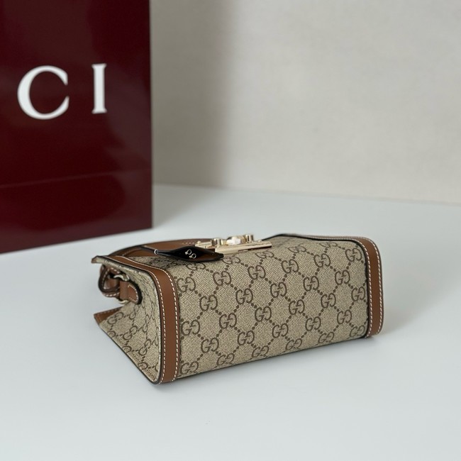 Gucci Padlock small top handle bag 841653 brown