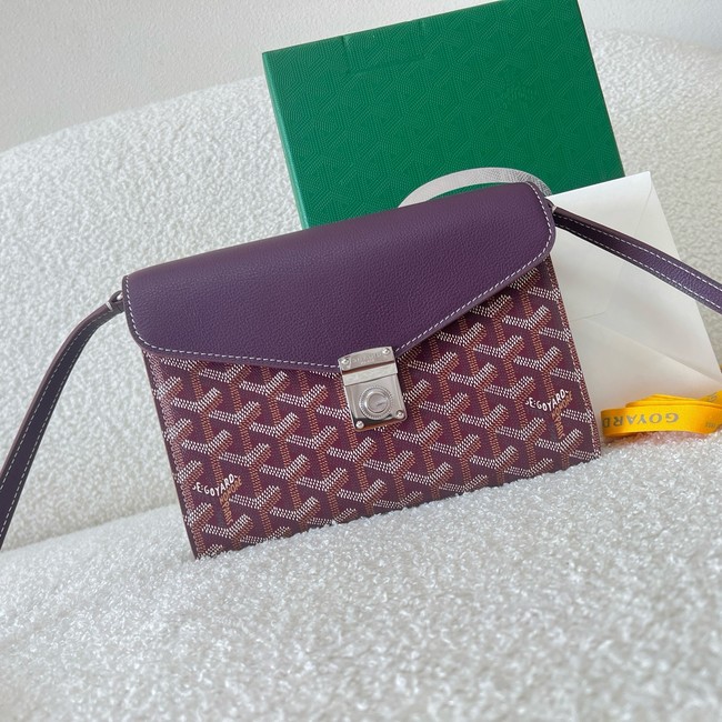 Goyard Calfskin Leather Shoulder Bag 55698 Purple