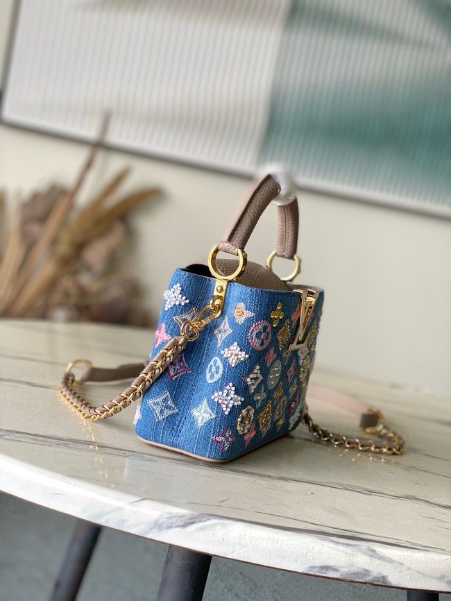 Louis Vuitton Capucines Mini M12938 gray&Denim Blue