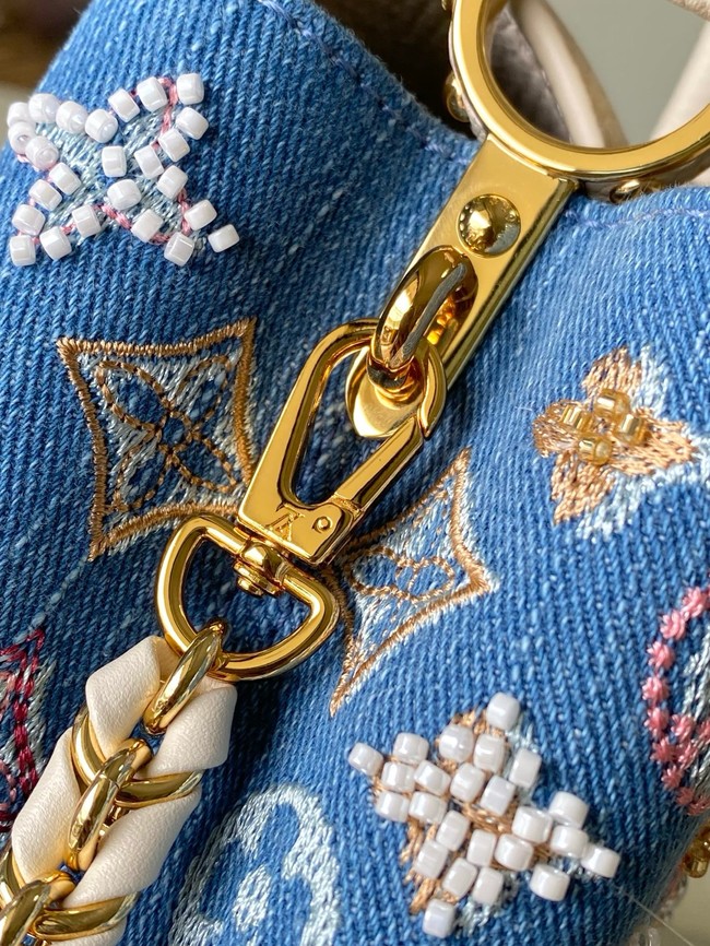Louis Vuitton Capucines Mini M12938 white&Denim Blue