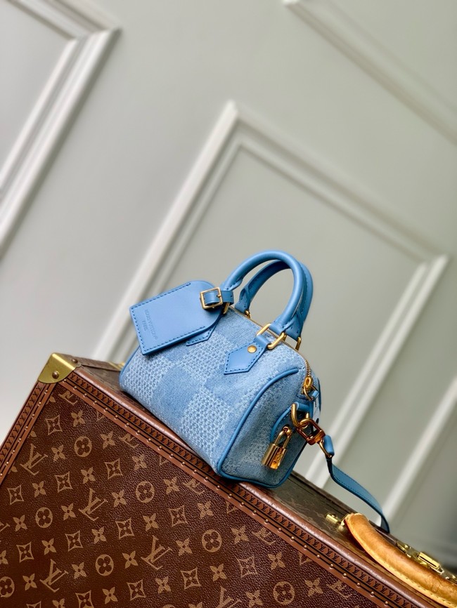 Louis Vuitton Speedy 18 Bandouliere N00208 Denim Blue