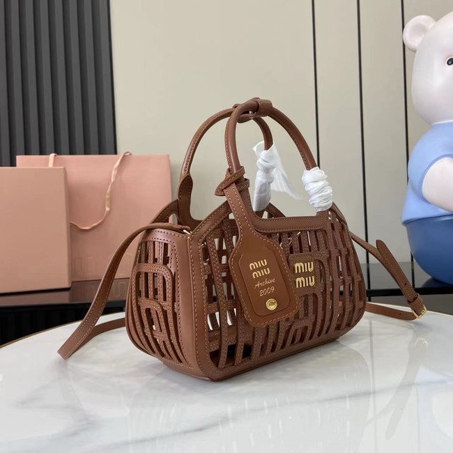 MIUMIU Leather basket 5BA294 tan