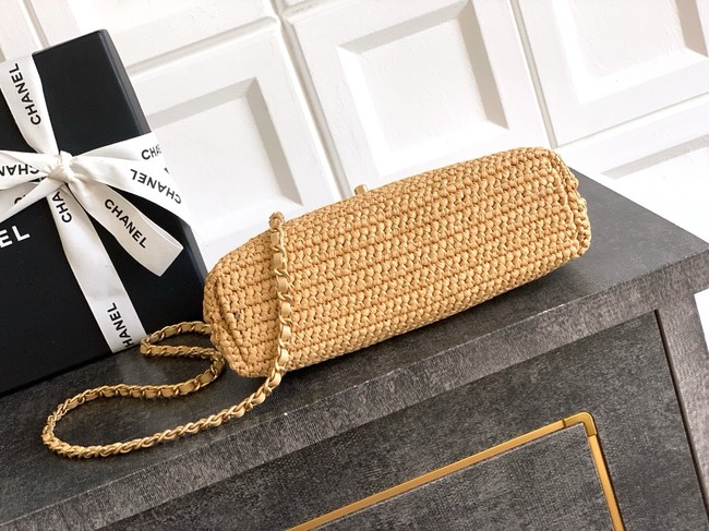 Chanel MINI Raffia SHOPPING BAG AS4416 Apricot