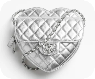 CHANEL Lambskin Heart Bag AS5764 Silvery