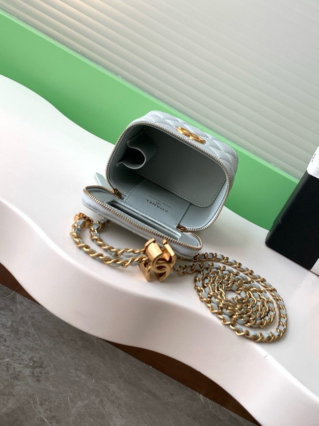 CHANEL Lambskin Small Vanity with Chain AP3941 Light blue