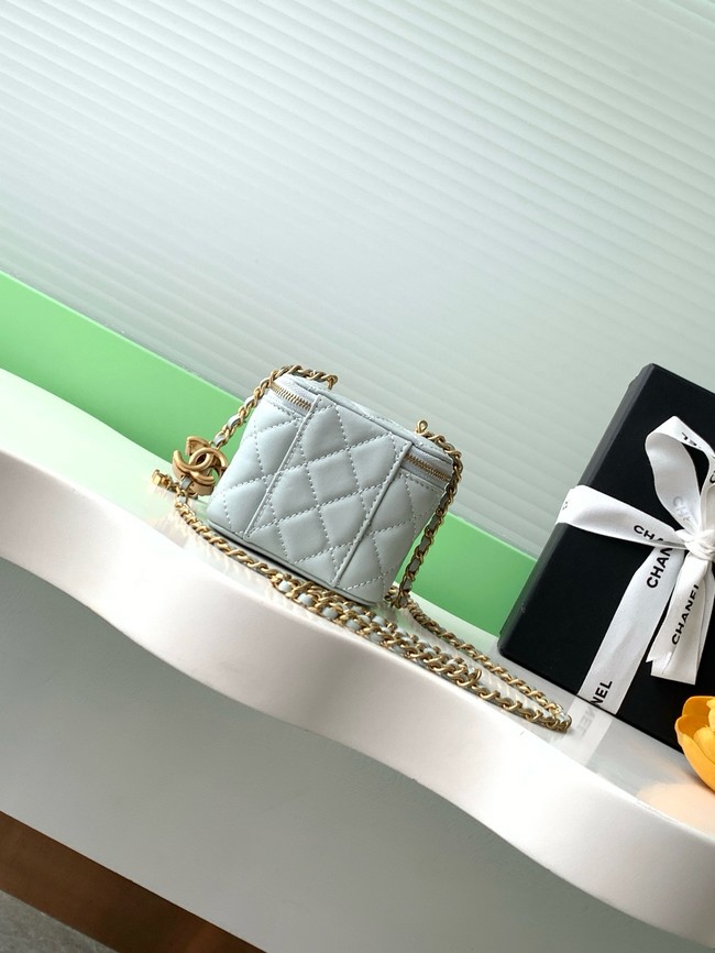CHANEL Lambskin Small Vanity with Chain AP3941 Light blue