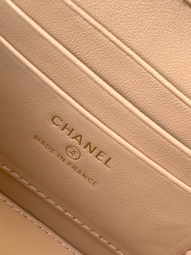 CHANEL Lambskin Vanity with Chain AP3940 Apricot