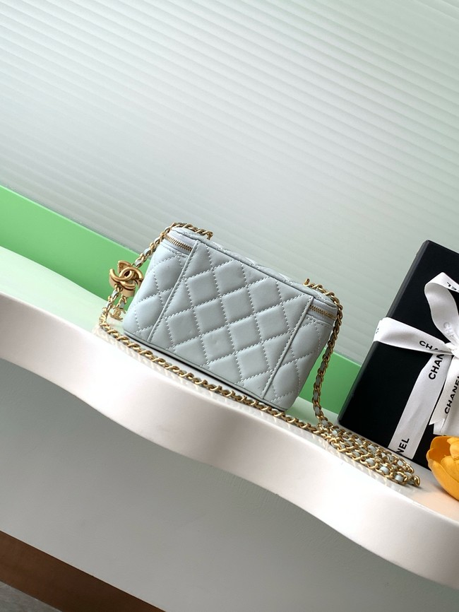 CHANEL Lambskin Vanity with Chain AP3940 Light blue