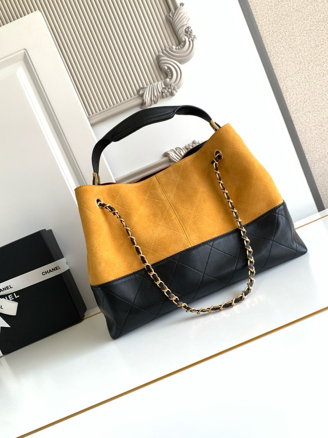 CHANEL Shopping Bag AS5434 black&yellow