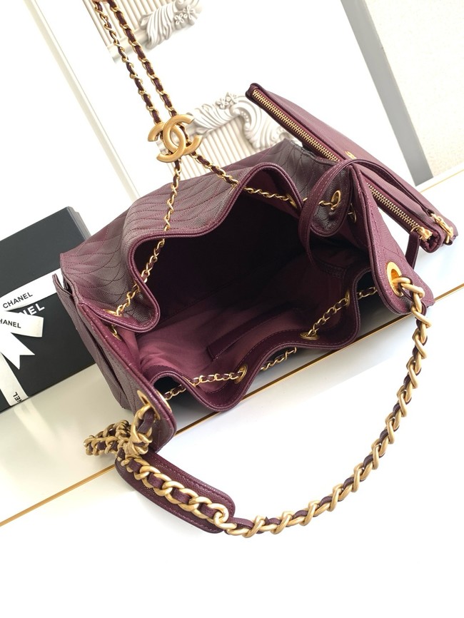 CHANEL 25 Medium Handbag AS5311 burgundy