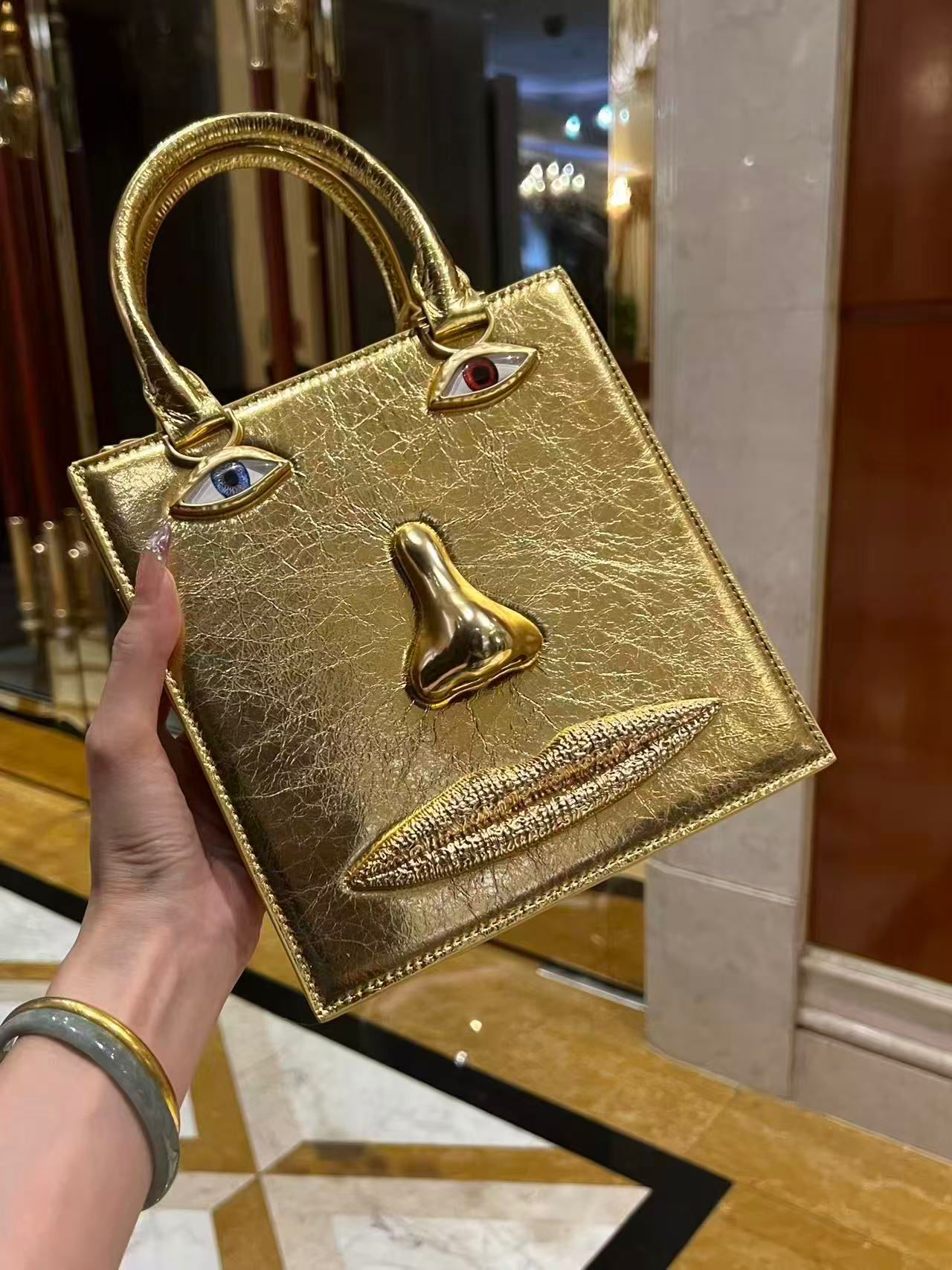 New Schiaparelli bags Original leather 50102 Gold