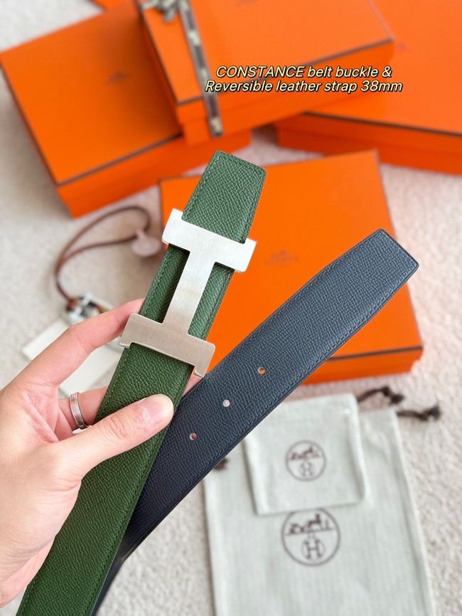 Hermes Epsom calfskin double-sided leather belt 65989