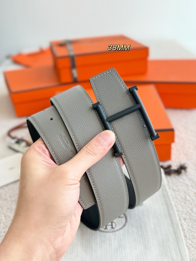Hermes Epsom calfskin double-sided leather belt 66012