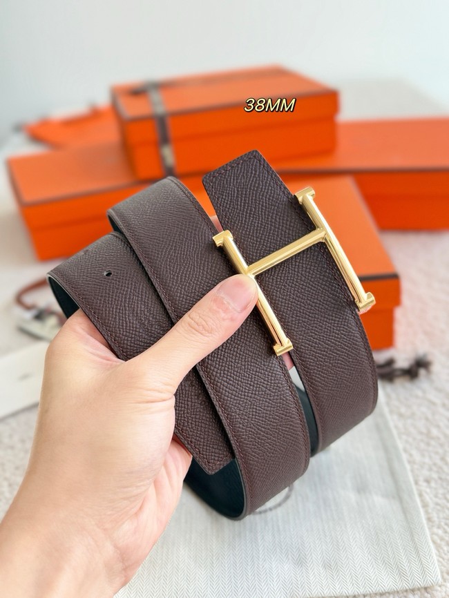Hermes Epsom calfskin double-sided leather belt 66016