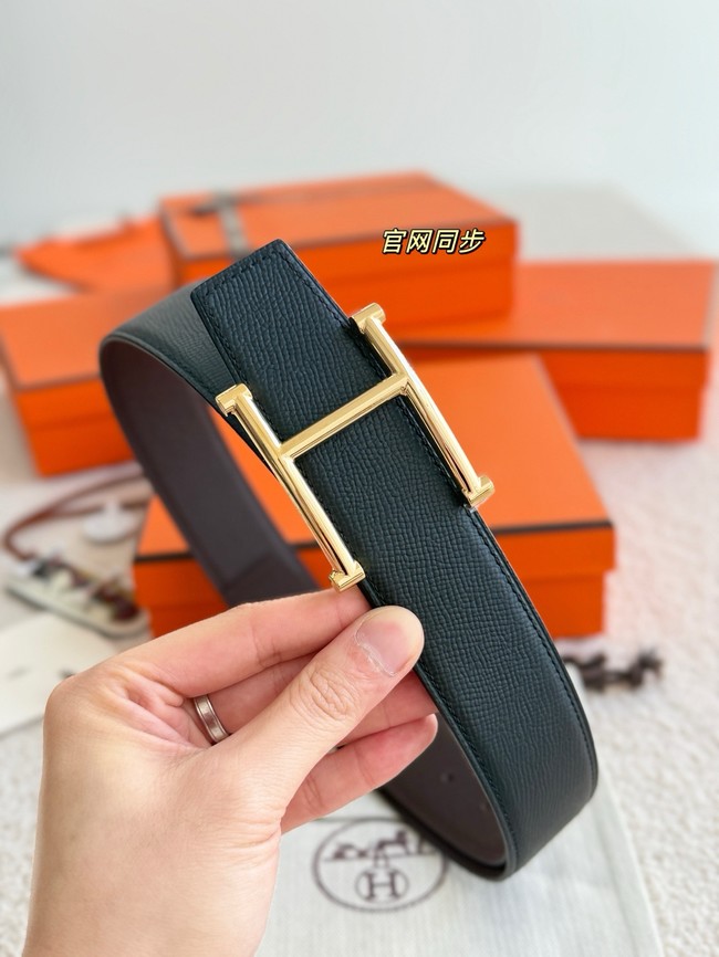 Hermes Epsom calfskin double-sided leather belt 66016