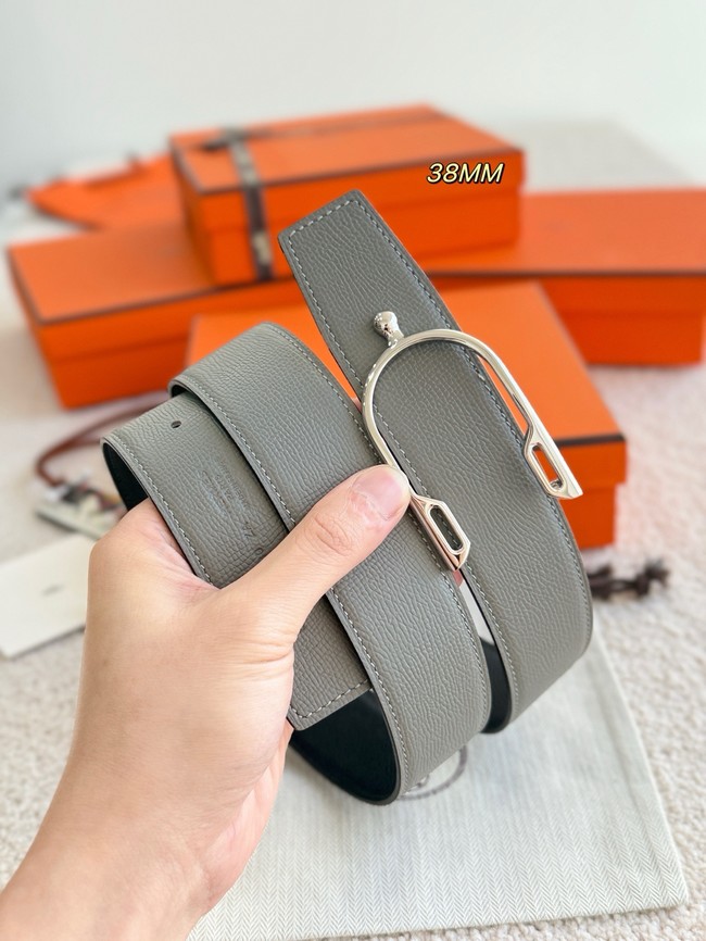 Hermes Epsom calfskin double-sided leather belt 66008