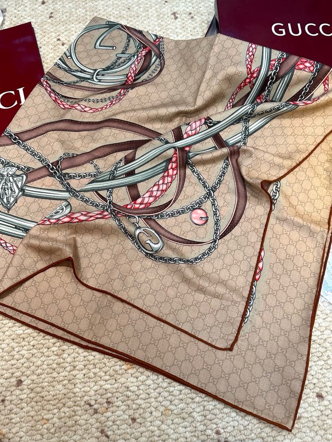 Gucci Square Scarf Silk Jacquard XT269