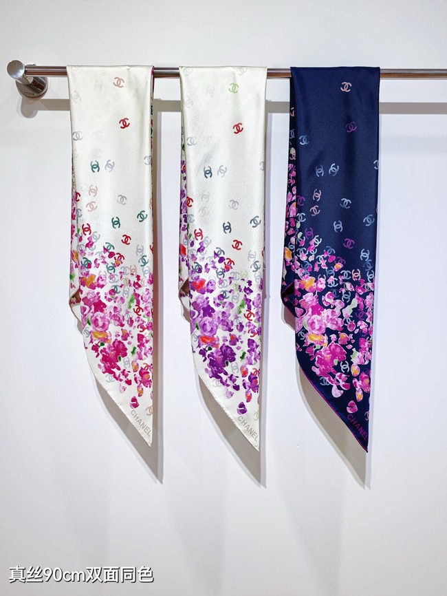 Chanel Square Scarf Silk Jacquard XT286