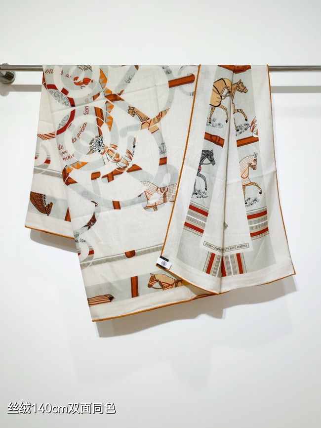 Hermes Shawl Cashmere and Silk Jacquard KY111