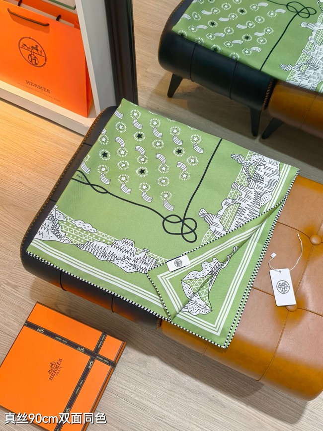 Hermes 90 Square Scarf Silk Twill KY168