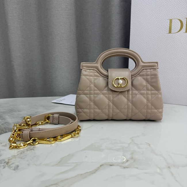 Dior Jolie Top Handle Mini Bag Cannage Lambskin S3123UN Beige