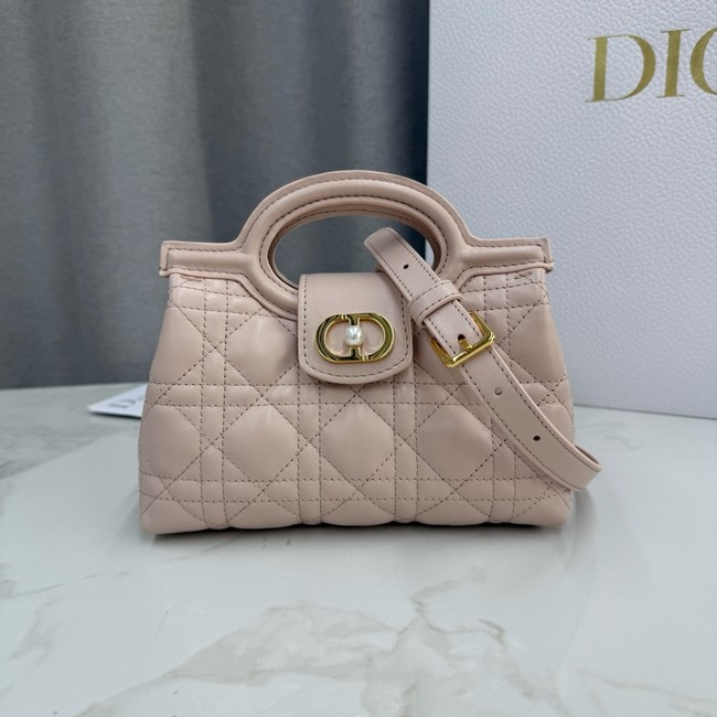 Dior Jolie Top Handle Mini Bag Cannage Lambskin S3123UN pink