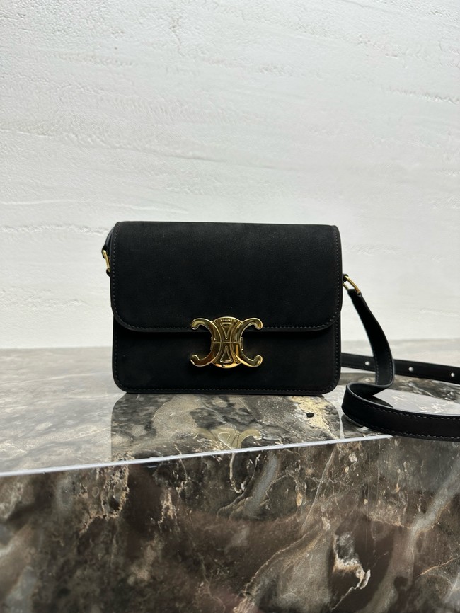 Celine TEEN TRIOMPHE BAG IN NUBUCK CALFSKIN 188423 black