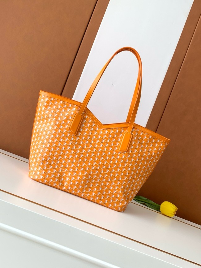 Goyard Calfskin Leather Tote Bag MM M8002 Orange