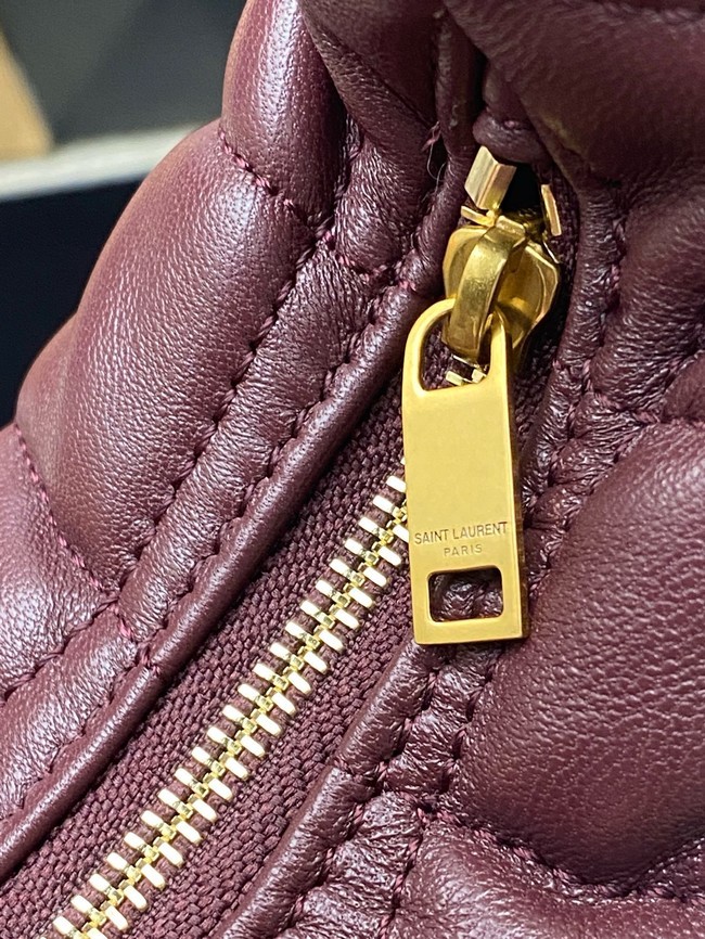 Saint Laurent ICARINO in quilted nappa 851689 ROUGE CABERNET