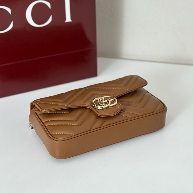 Gucci GG Marmont small shoulder bag 751526 brown