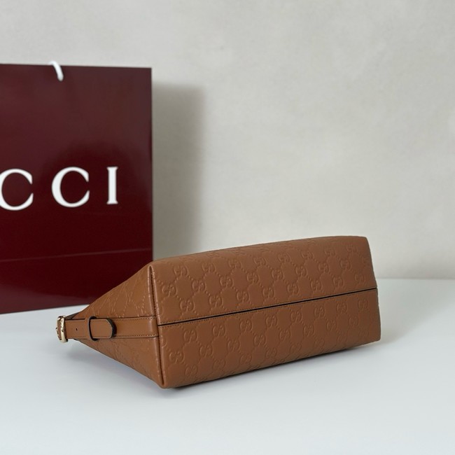 Gucci GG Emblem medium shoulder bag 847449 brown