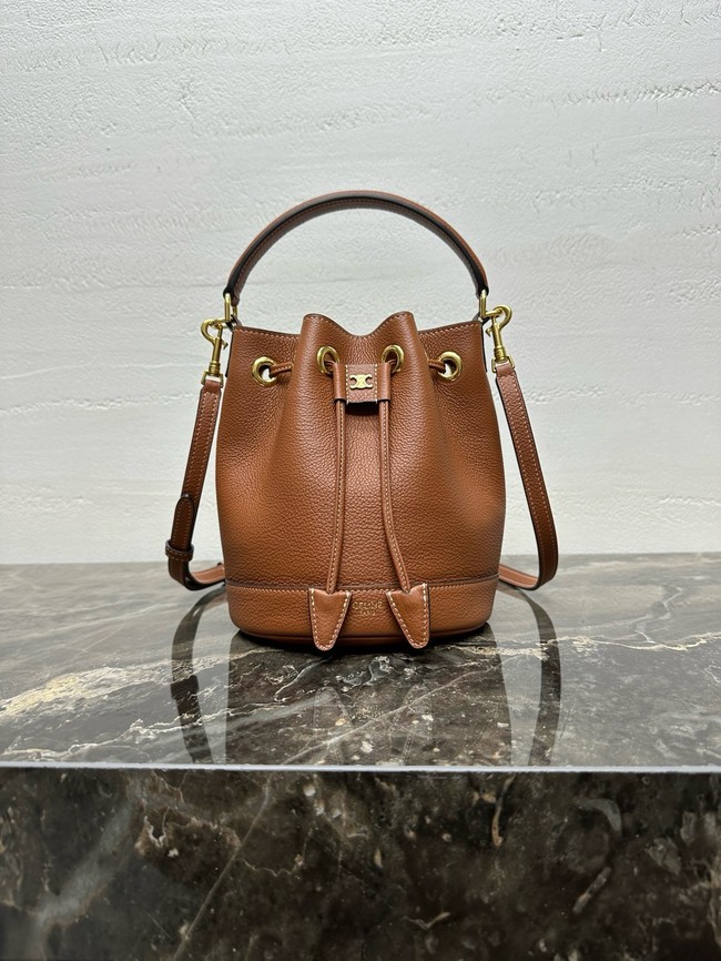 Celine TEEN CLARA BAG IN SUPPLE GRAINED CALFSKIN 121673 tan