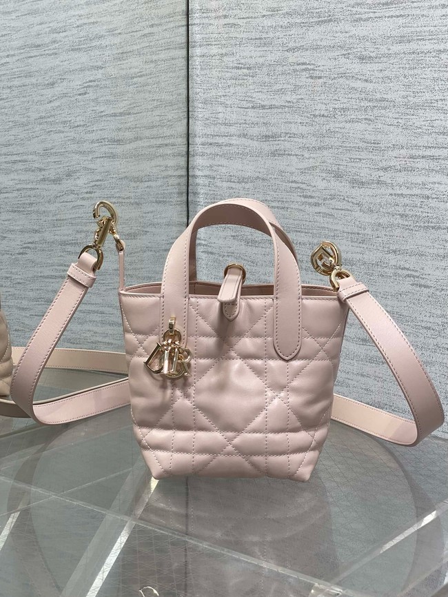 Dior Toujours Vertical Nano Tote Bag Macrocannage Calfskin S6100 pink