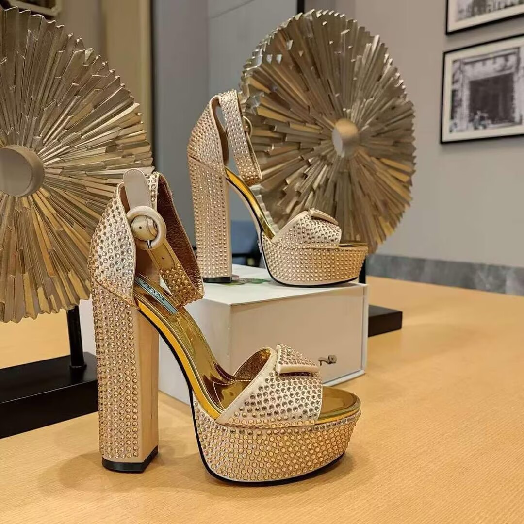 Prada High Heel Shoes P63250 Gold