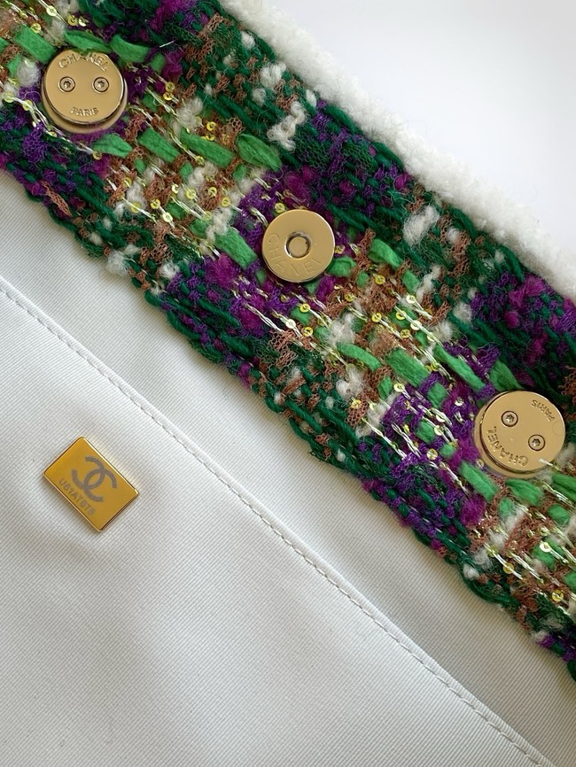 CHANEL Shopping Bag AS5689 Off-white & Green