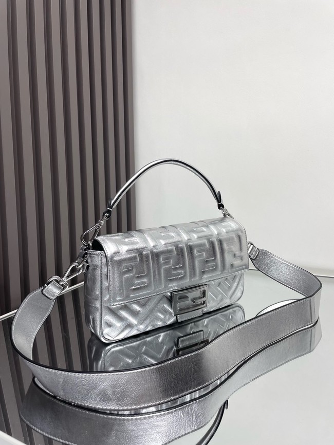 Fendi Baguette Medium Bag 8BR600 Silver