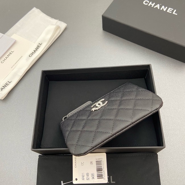 Chanel Zipped Pocket wallet S4811 black