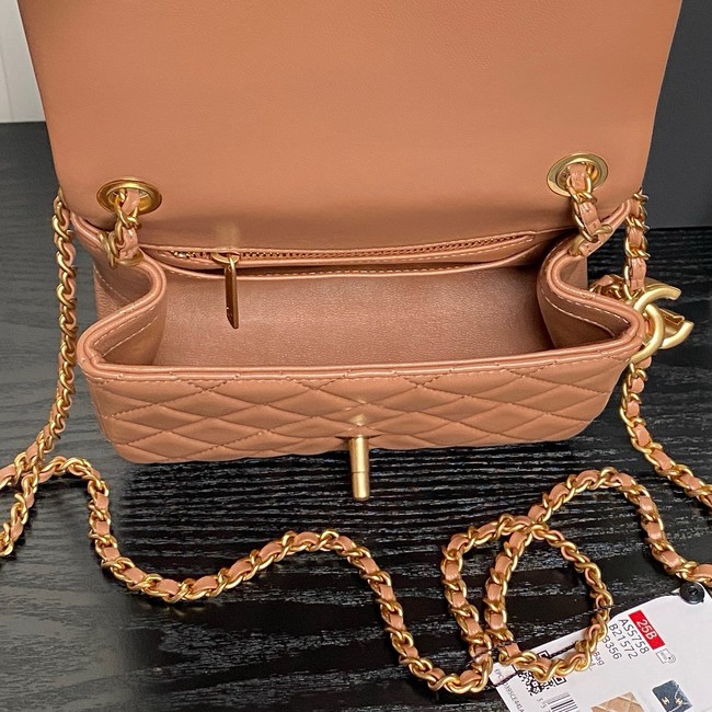 CHANEL Mini Flap Bag AS5758 Camel&gold Metal