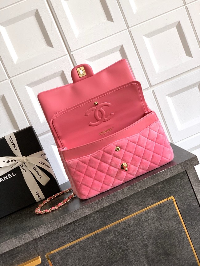 CHANEL Classic 11.12 Handbag velvet A01112 pink