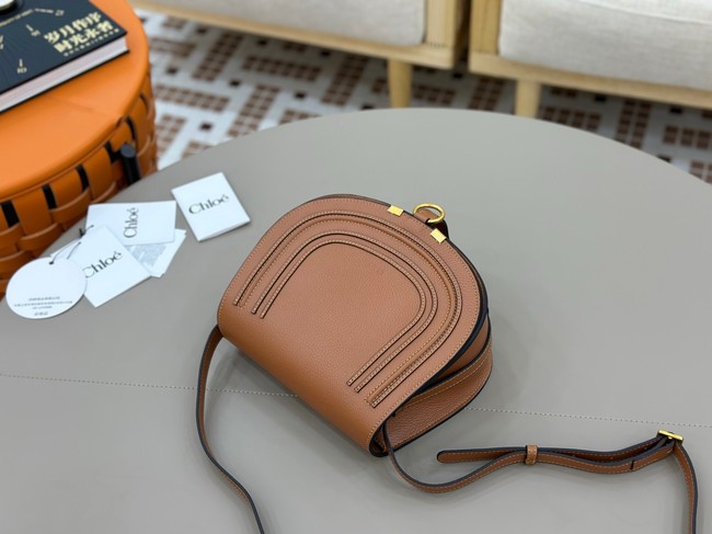 Chloe Grained Calfskin MARCIE saddle bag 31054 brown
