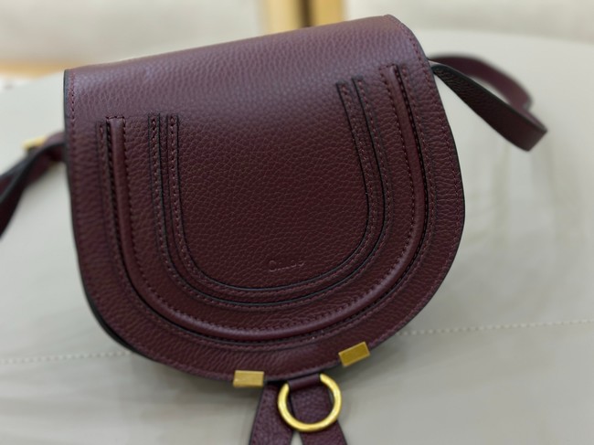 Chloe MARCIE small saddle bag 31053 burgundy