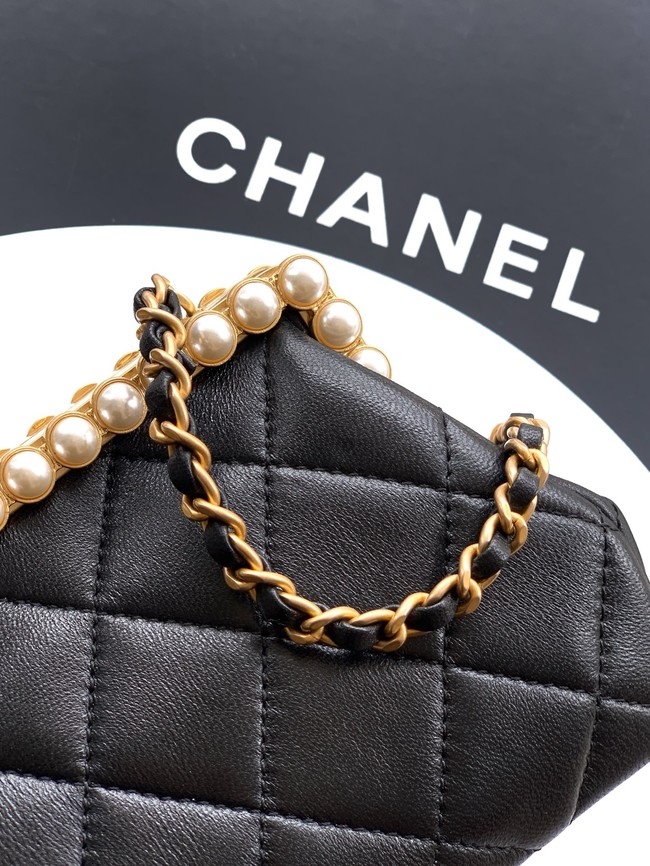 CHANEL Clutch Pearly Lambskin AS5912 black