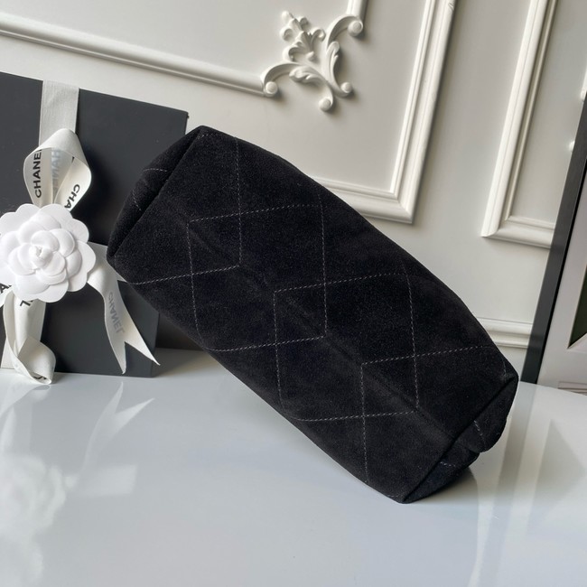 CHANEL Hobo Bag Suede Calfskin AS5970 black