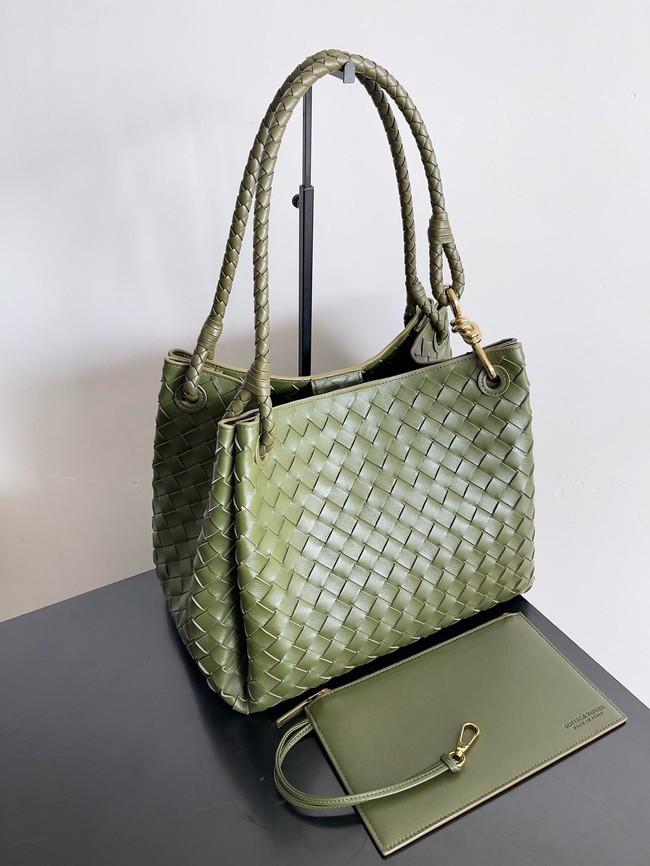Bottega Veneta Parachute 826212 dark green&Brass finish
